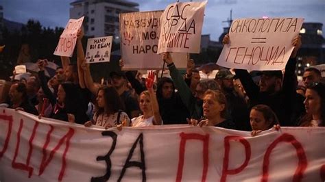 Thousands march in North Macedonia over claims cancer hospital staff stole drugs meant for patients